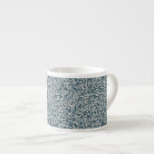 Antique Pattern of Worn out Leaves Blue Background Espresso Kop (Voorkant rechts)