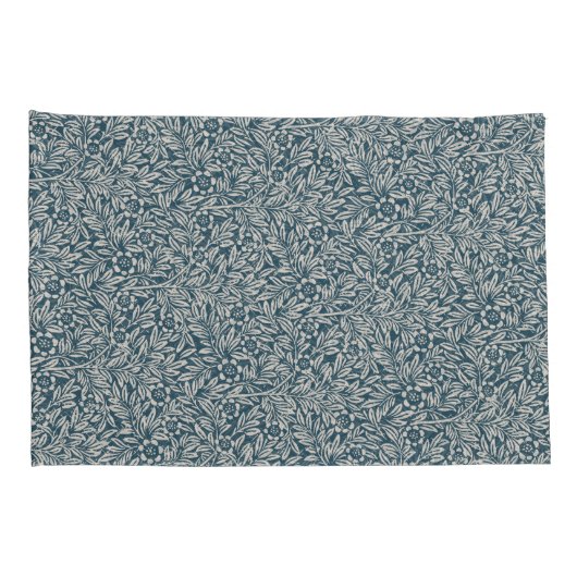 Antique Pattern of Worn out Leaves Blue Background Kussensloop (Achterkant-Rechts)