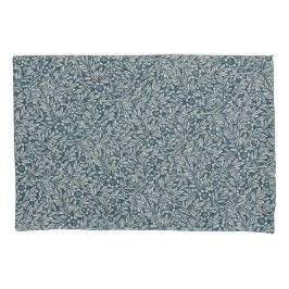 Antique Pattern of Worn out Leaves Blue Background Kussensloop