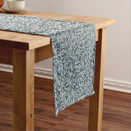 Antique Pattern of Worn out Leaves Blue Background Medium Tafelloper
