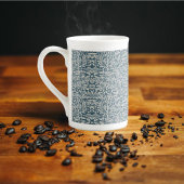 Antique Pattern of Worn out Leaves Blue Background Porselein Kop