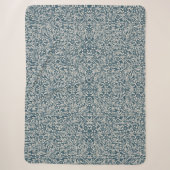 Antique Pattern of Worn out Leaves Blue Background Sherpa Deken (Voorkant)