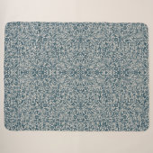 Antique Pattern of Worn out Leaves Blue Background Sherpa Deken (Voorkant (horizontaal))
