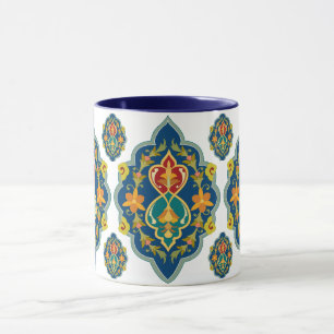 Antique Persian Pattern Look Seven-Tone Coffee Mug Mok