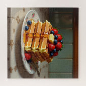 Antique Plate of Waffles with Strawberries Legpuzzel (Horizontaal)