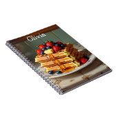 Antique Plate of Waffles with Strawberries  Notitieboek (Rechterzijde)