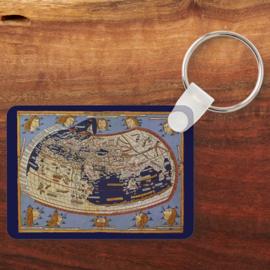 Antique Ptolemaic World Map, Johannes of Arnsheim Sleutelhanger (Voorkant)