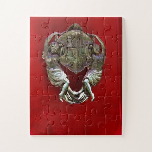 Antique Red Door Knocker | Malta Architecture Legpuzzel (Verticaal)