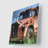 Antique Red International Pickup Truck Vierkante Klok (Hoek)