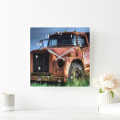Antique Red International Pickup Truck Vierkante Klok (Huis)