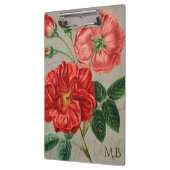 Antique Red Rose Art on Grey Klembord (Links)