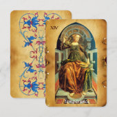 ANTIQUE RENAISSANCE TAROTS 14  / TEMPERANCE AANKONDIGING (Voorkant / Achterkant)