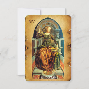 ANTIQUE RENAISSANCE TAROTS 14  / TEMPERANCE AANKONDIGING