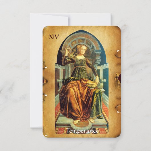 ANTIQUE RENAISSANCE TAROTS 14  / TEMPERANCE AANKONDIGING (Voorkant)