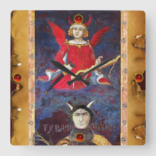 ANTIQUE RENAISSANCE TAROTS 15 /THE DEVIL VIERKANTE KLOK