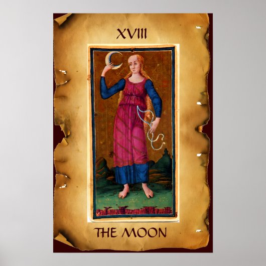 ANTIQUE RENAISSANCE TAROTS 18 / DE MAAN POSTER (Voorkant)