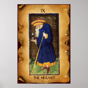 ANTIQUE RENAISSANCE TAROTS 9 / DE HERMIT POSTER