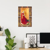 ANTIQUE RENAISSANCE TAROTS / KONINGIN VAN DE KELKE POSTER (Thuiskantoor)