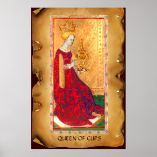 ANTIQUE RENAISSANCE TAROTS  / KONINGIN VAN DE KOPE POSTER