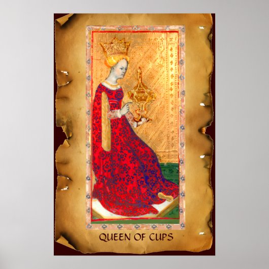 ANTIQUE RENAISSANCE TAROTS  / KONINGIN VAN DE KOPE POSTER (Voorkant)