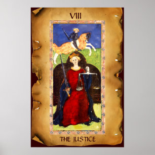 ANTIQUE RENAISSANCETAROTS 8 / DE RECHTVAARDIGHEID POSTER