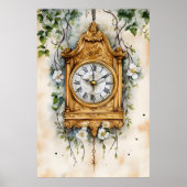 Antique Rococo-style clock, likely painted in wate Poster (Voorkant)