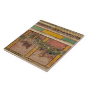 ANTIQUE ROMAN FRESCO,SATYR MASK,GARLAND,FRUITS TEGELTJE (Zijkant)