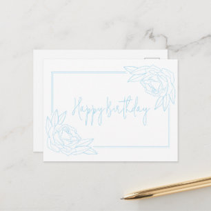 Antique Roos Gelukkig Verjaardag Briefkaart