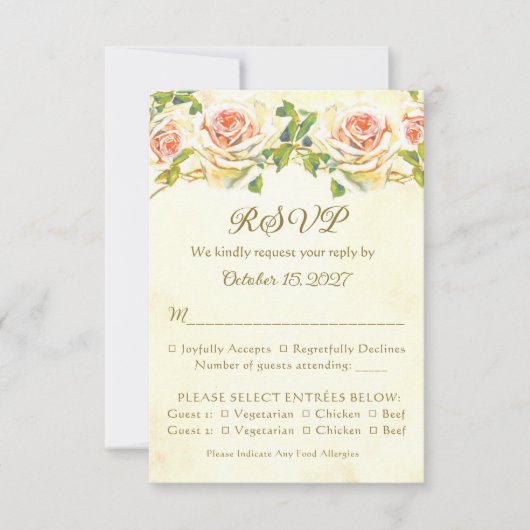 Antique Rose 3.5 x 5 RSVP Card Flat (Voorkant)
