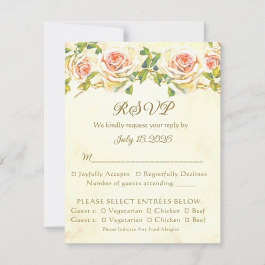 Antique Rose 4.25 x 5.5 RSVP Flat Card 1 (Voorkant)