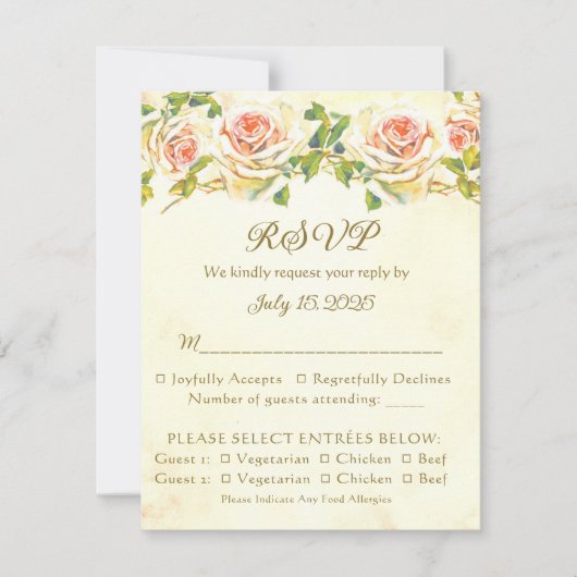 Antique Rose 4.25 x 5.5 RSVP Flat Card 1 (Voorkant)