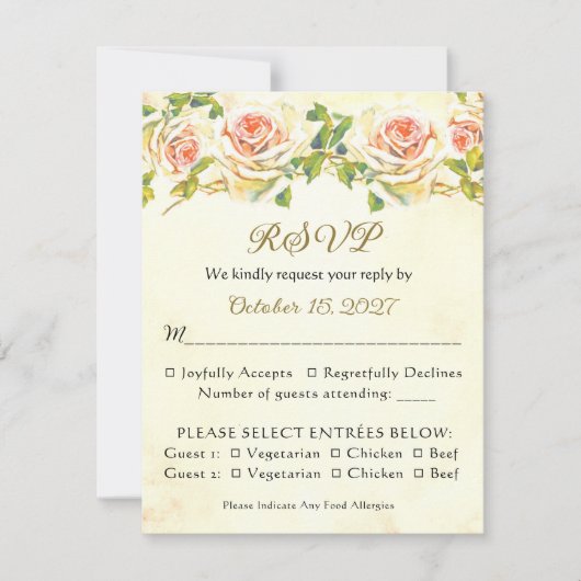 Antique Rose 4.25 x 5.5 RSVP Flat Card 2 (Voorkant)