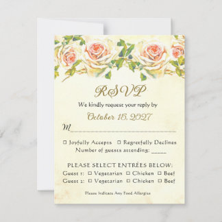 Antique Rose 4.25 x 5.5 RSVP Flat Card 2