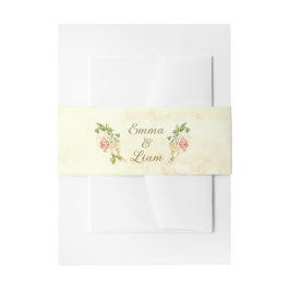 Antique Rose Collection Buikband Uitnodigingen Wikkel