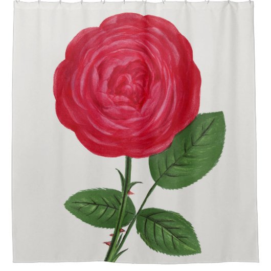 Antique Rose Lithograph, François-Frédéric Grobon Douchegordijn (Voorkant)