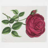 Antique Rose Lithograph, François-Frédéric Grobon Fleece Deken (Voorkant (Horizontaal))