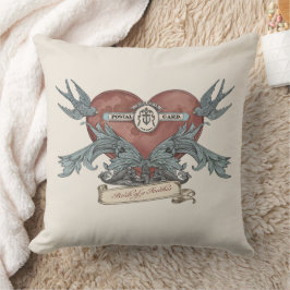 Antique Rose Silver Dolphin Throw Pillow Kussen