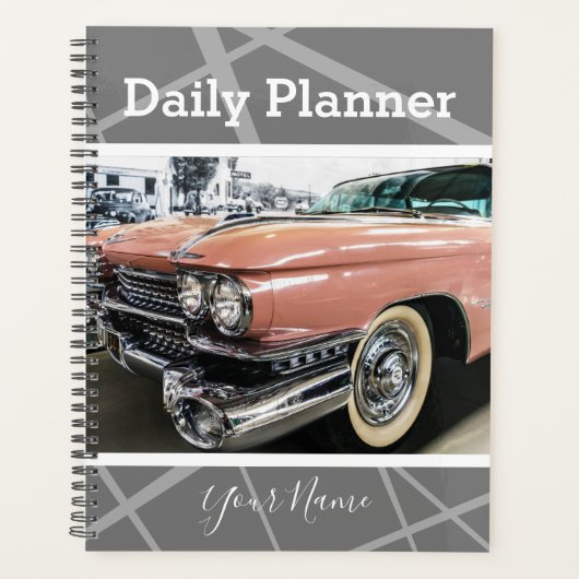 Antique Roze Auto - Dagelijkse Planner- HAMbWG Planner (Voorkant)