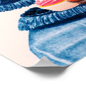 ANTIQUE ROZE KAR VAN ZWANEN EN CUPCAKES POSTER (Hoek)