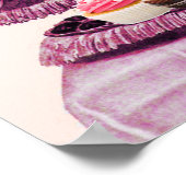 ANTIQUE ROZE KARRO VAN ZWANEN EN CUPCAKES POSTER (Hoek)