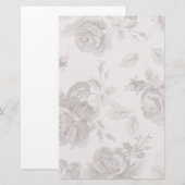 Antique roze roze roos verlovingsfeest stationair briefpapier (Voorkant / Achterkant)