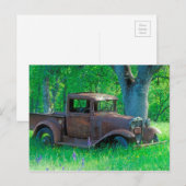 Antique rusted truck in a meadow briefkaart (Voorkant / Achterkant)