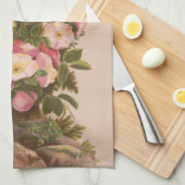 Antique Rustic Cross, Wild Roses, Easter Card, Theedoek (Quarter Fold)