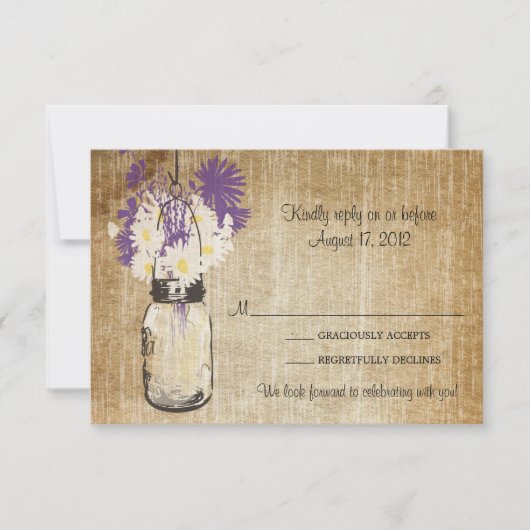 Antique Rustieke Metselpot Madeliefjes Wilde Bloem RSVP Kaartje (Voorkant)