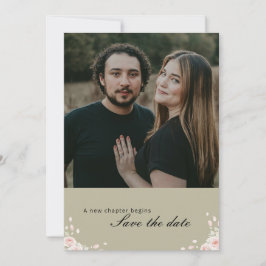 Antique Sage Green Whispered Petals Elegant photo Save The Date