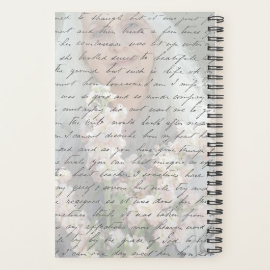 Antique Script Handwriting Personalized Photo Planner (Achterkant)