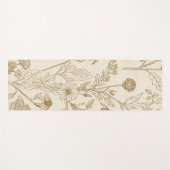Antique Sepia Botanical Line Art Floral Pattern Yogamat (Voorkant (horizontaal))