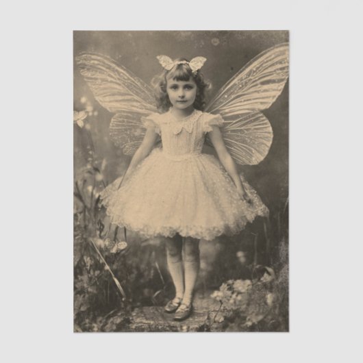 Antique Sepia Butterfly Fairy Crafting Tissuepapier (Voorkant)