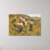 Antique Sheep Pasture Vintage Farmhouse Country Canvas Afdruk (Voorkant)