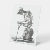 Antique Skeleton Anatomy: Gothic Halloween Medical Reclamebord Met Voetstuk (Voorkant)